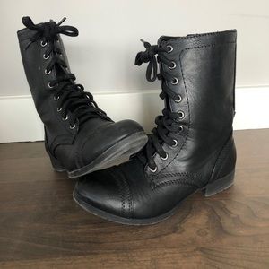 Black combat boots